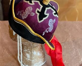 Beaded Mongolian Traditional Ha Headdress #4 Sz 14 6x10x9in HxWxD
