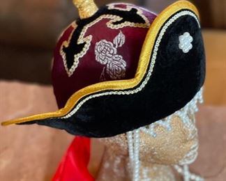 Beaded Mongolian Traditional Ha Headdress #4 Sz 14 6x10x9in HxWxD