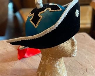 Blue Mongolian Traditional Hat Headdress #5 Sz 4 6x10x10in HxWxD