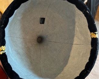 Mongolian Traditional Hat green Gold Headdress #7 Sz L 9x7.5x8in HxWxD