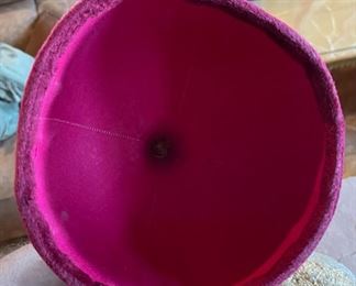 Mongolian Traditional Hat Purple Gold Headdress #8 9x7.5x7.5in HxWxD