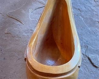 Mongolian Ceremonial Carved Wood Spoon Horse Head Hand Carved 5x16x3.5in HxWxD