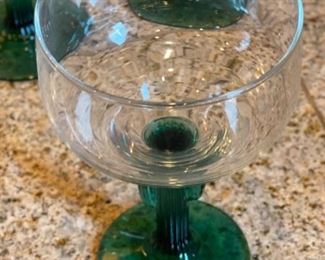 Set of 7 Saguaro Cactus Stem Margarita Glasses 6.25in H x 4.25in Diameter