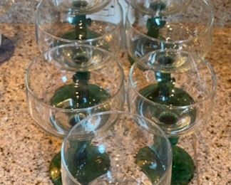 Set of 7 Saguaro Cactus Stem Margarita Glasses 6.25in H x 4.25in Diameter