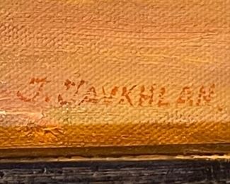 *Original* Art J. Javkhlan Metal Frame Painting 17x22