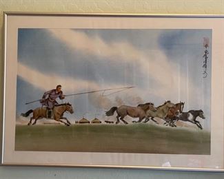 *Original* Art Running Horses Painting 16x23in