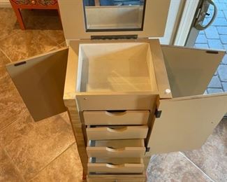 Hand Painted Jewelry Cabinet 40x16x30.5in HxWxD