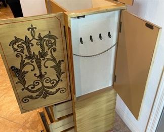 Hand Painted Jewelry Cabinet 40x16x30.5in HxWxD
