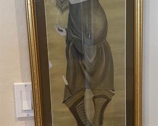 *Original* Art Chinese man 38x14in