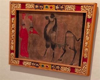 *Original* Art Camel Carved Frame 15x23in
