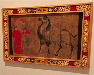 *Original* Art Camel Carved Frame 15x23in