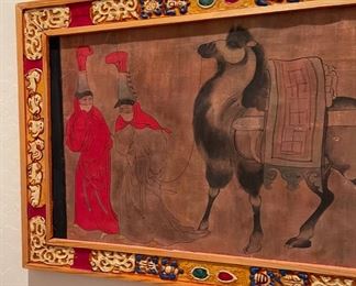 *Original* Art Camel Carved Frame 15x23in