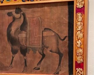 *Original* Art Camel Carved Frame 15x23in