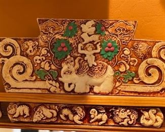 Tri-Fold Carved Frame Mirror India 26x30in