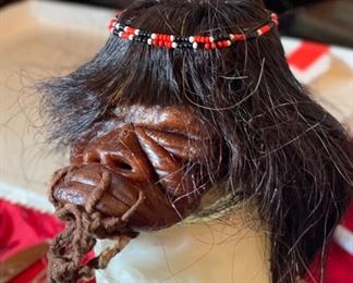 Shrunken Head Tsantsas Early Replica 4x3x3in HxWxD