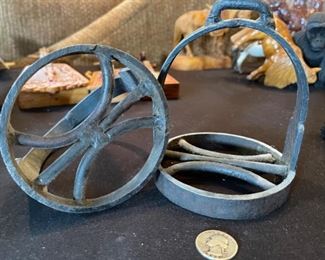 Mongolian Stirrups iron 5.5in H x 4.25in Diameter