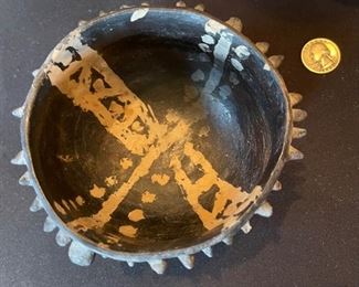 3pc Primitive Amazonian Native Pottery Yudjá YUDJA Indian Lg: 3in H x 5in Diameter