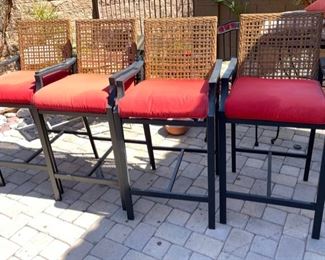 Metal Hi-Top Patio Table w/ 4 Chairs 41.5x38x38 HxWxD