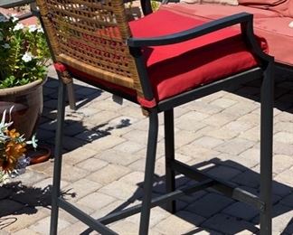 Metal Hi-Top Patio Table w/ 4 Chairs 41.5x38x38 HxWxD