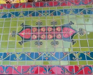 Pier 1 Tile Top Metal Frame Patio Bar Height Accent Table 37x48x24