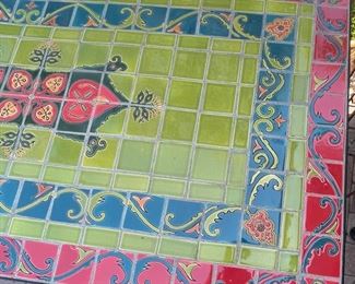 Pier 1 Tile Top Metal Frame Patio Bar Height Accent Table 37x48x24