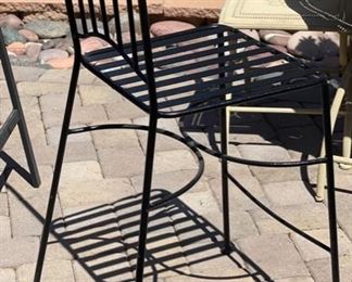 2pc Pier 1 Patio Counter Height Metal & Tile Chairs 41x15x17 seat: 24.5