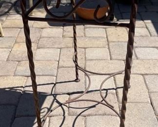 Iron Tile Top Kokopelli Patio Sm Accent Table 23 x 18 x 9 1/2 HxWxD