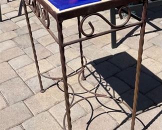 Iron Tile Top Kokopelli Patio Sm Accent Table 23 x 18 x 9 1/2 HxWxD