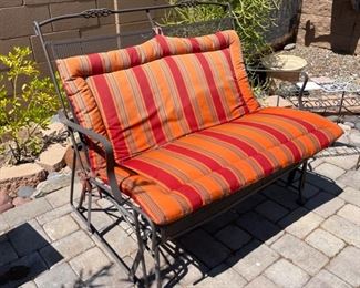 Iron Mesh Patio Rocking Chair Gliding Loveseat 36 x 42 x 27 HxWxD
