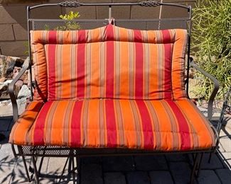 Iron Mesh Patio Rocking Chair Gliding Loveseat 36 x 42 x 27 HxWxD