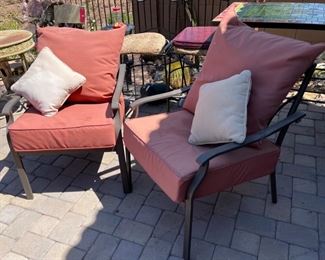 2pc Outdoor Patio Arm Chairs PAIR 34 x 26 x 28 HxWxD
