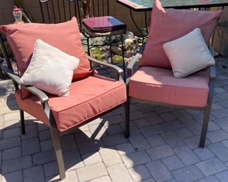 2pc Outdoor Patio Arm Chairs PAIR 34 x 26 x 28 HxWxD