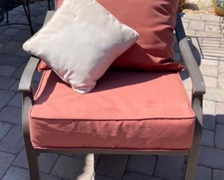 2pc Outdoor Patio Arm Chairs PAIR 34 x 26 x 28 HxWxD