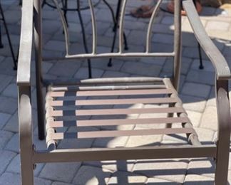 2pc Outdoor Patio Arm Chairs PAIR 34 x 26 x 28 HxWxD