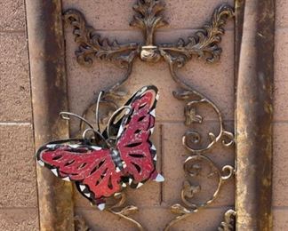 Metal Outdoor Butterfly Wall Decor 32 by 22