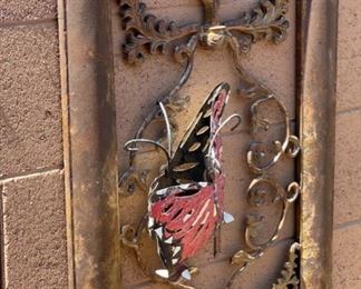 Metal Outdoor Butterfly Wall Decor 32 by 22