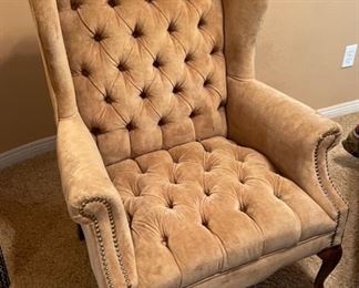 Tufted Fabric Wingback Chair 46 x 32 x 30 HxWxD