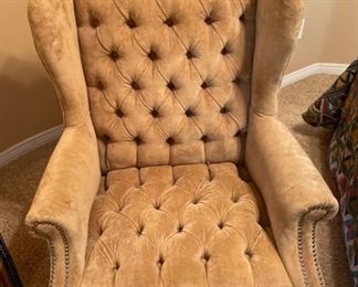 Tufted Fabric Wingback Chair 46 x 32 x 30 HxWxD
