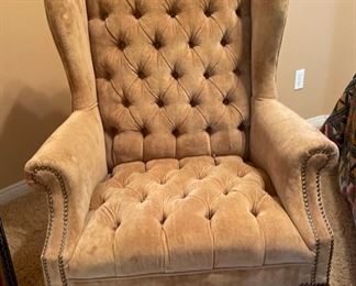 Tufted Fabric Wingback Chair 46 x 32 x 30 HxWxD