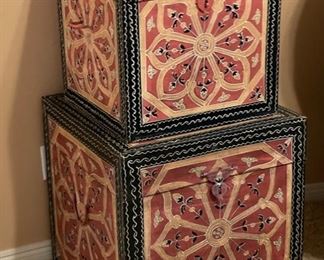 2pc World Market Jebel Trunks PAIR Large: 22 x 22 x 22 HxWxD