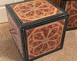 2pc World Market Jebel Trunks PAIR Large: 22 x 22 x 22 HxWxD