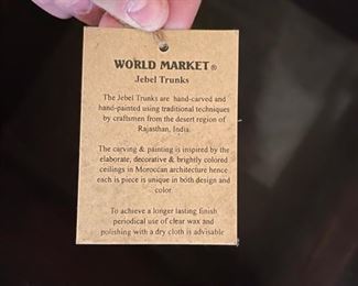 2pc World Market Jebel Trunks PAIR Large: 22 x 22 x 22 HxWxD
