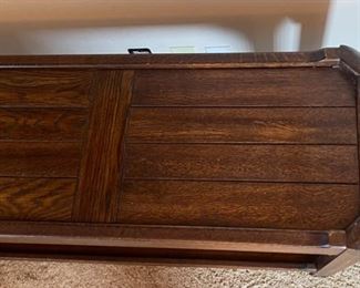 Oak & Cane Sofa Table 27x60x15in