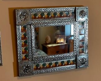 Delfino Mirror Mexican Punched Tin & Talavera Tile	19x22.5x1.5in	HxWxD
