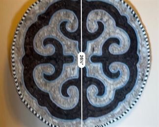 Handmade Traditional Mongolian Felt Tapestry Mat	27in Diameter	
