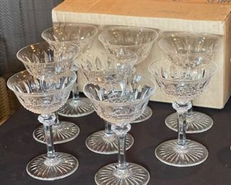 8pc St Louis France Tommy Crystal Glass Champagne/Tall Sherbet Glasses  Saint	5.75inHx 4in diameter	
