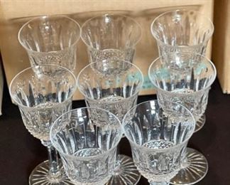 8pc St Louis France Tommy Crystal Glass Bordeaux Glasses   Saint Wine Hock	6in h x 3in diameter	

