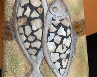 Ceramic Abalone Fish Vase	20in H x 8.5in Diameter	
