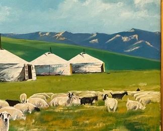 *Original* Art Batna Davaasambuu Goats on Mongolian Prairie D. Batna	19x23in	
