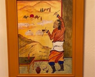 *Original* Asian Artist Painting on Canvas	Frame: 20 x 16in	
